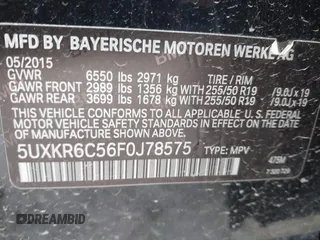 2015 BMW X5 xDrive50i z VIN 5UXKR6C56F0J78575, wystawiony jako IAAI lot #41933018 z przebiegiem Nie podano mil oraz . Historia ofert i sprzedaży dostępna na DreamBid. Obrazek 9.