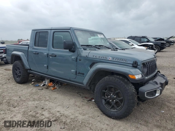 2024 Jeep Gladiator Sport S с VIN 1C6HJTAG1RL131910, выставлен на аукционе Copart как лот 51380125 с пробегом 23 060 миль миль и Списание • Salvage title. История ставок и продаж доступна на DreamBid. Изображение 4.