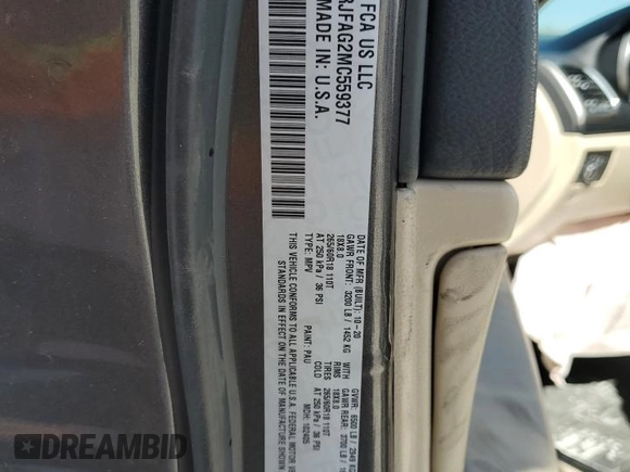 2021 Jeep Grand Cherokee Laredo E with VIN 1C4RJFAG2MC559377, listed as a Copart auction lot 49590205 with Not provided miles and Salvage title. Bid and sale history available at DreamBid. Image 12.