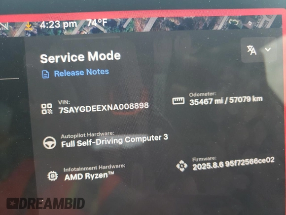 2022 Tesla Model Y Long Range z VIN 7SAYGDEEXNA008898, wystawiony jako Copart lot #54915445 z przebiegiem 35 467 mil mil oraz Szkoda całkowita • Salvage title. Historia ofert i sprzedaży dostępna na DreamBid. Obrazek 9.