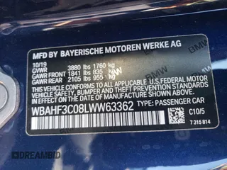 2020 BMW Z4 sDrive30i with VIN WBAHF3C08LWW63362, listed as a Copart auction lot 58871973 with 19,257 mi miles. Bid and sale history available at carsss.com. Image 13.