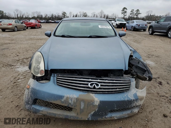 2005 Infiniti G35 Coupe with VIN JNKCV54E25M401064, listed as a Copart auction lot 42576515 with 217,108 mi miles and Salvage Title. Bid and sale history available at carsss.com. Image 5.