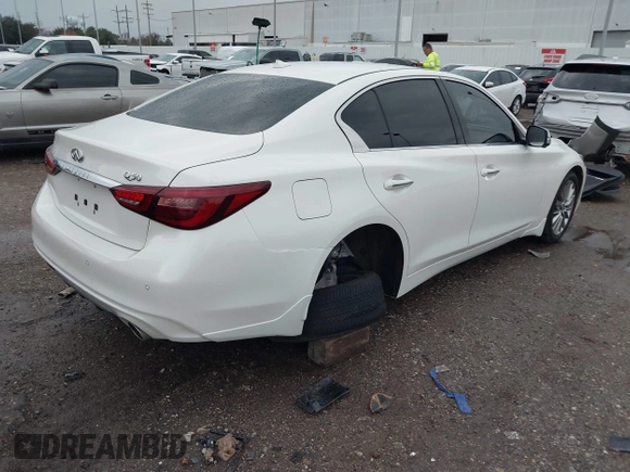 2024 Infiniti Q50 Luxe with VIN JN1EV7BP2RM600585, listed as a IAAI auction lot 41112238 with 5,016 mi miles and . Bid and sale history available at DreamBid. Image 4.