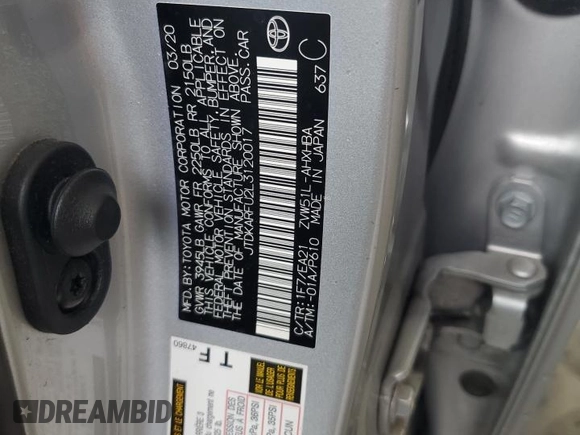 2020 Toyota Prius L Eco с VIN JTDKARFU2L3120017, выставлен на аукционе Copart как лот 64256835 с пробегом 25 278 миль миль и Списание • Salvage title. История ставок и продаж доступна на DreamBid. Изображение 12.