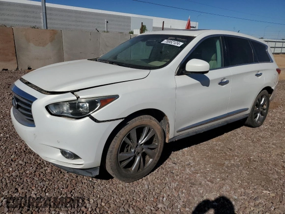 2013 Infiniti JX35 with VIN 5N1AL0MN5DC309903, listed as a Copart auction lot 55463665 with 186,669 mi miles and Clean Title. Bid and sale history available at carsss.com. Image 1.
