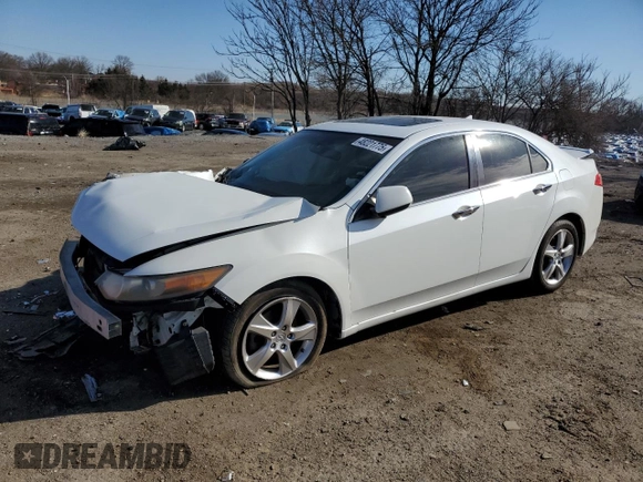 2012 Acura TSX Tech Pkg with VIN JH4CU2F66CC021056, listed as a Copart auction lot 48221775 with 0 mi miles and Salvage Title. Bid and sale history available at carsss.com. Image 1.