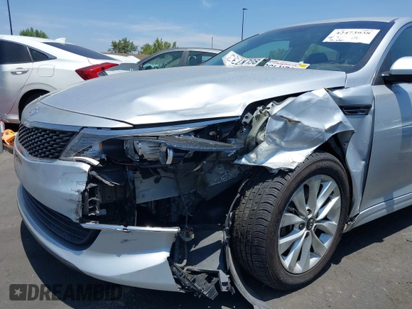 2018 Kia Optima LX with VIN 5XXGT4L35JG266892, listed as a IAAI auction lot 42473938 with 79,690 mi miles and . Bid and sale history available at DreamBid. Image 6.