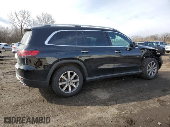 2021 Mercedes-Benz GLS with VIN 4JGFF5KE4MA573185, listed as a Copart auction lot 50042295 with 43,226 mi miles and Salvage Title. Bid and sale history available at carsss.com. Image 3.