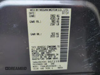 2015 Nissan LEAF SV with VIN 1N4AZ0CP3FC307159, listed as a Copart auction lot 72551803 with 51,417 mi miles. Bid and sale history available at carsss.com. Image 12.