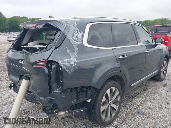 2022 Kia Telluride S with VIN 5XYP64HC0NG318575, listed as a IAAI auction lot 42607732 with 10,422 mi miles and . Bid and sale history available at DreamBid. Image 4.