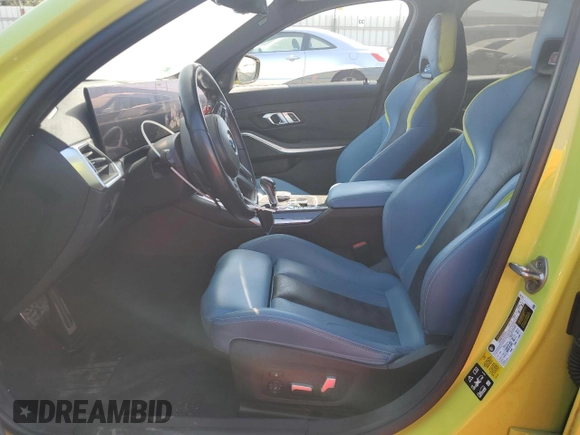 2023 BMW M3 Competition xDrive with VIN WBS43AY01PFN30318, listed as a Copart auction lot 58047995 with 34,312 mi miles and Salvage title. Bid and sale history available at DreamBid. Image 7.