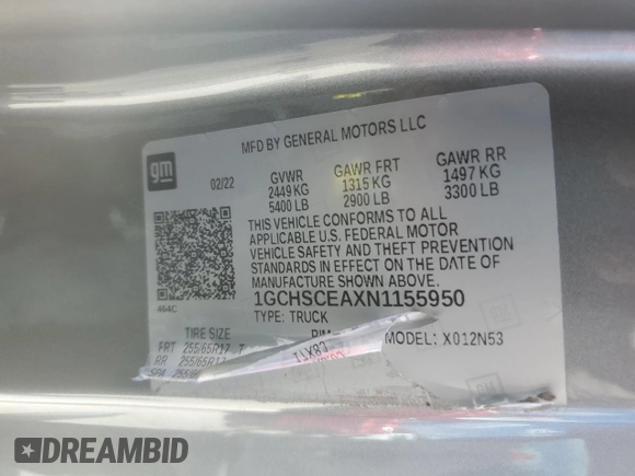 2022 Chevrolet Colorado 2WD LT with VIN 1GCHSCEAXN1155950, listed as a Copart auction lot 61648355 with 80,435 mi miles and Clean title. Bid and sale history available at DreamBid. Image 12.