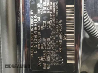 2024 Kia EV6 Wind with VIN KNDC34LA9R5205476, listed as a Copart auction lot 54207215 with 28,946 mi miles and Clean Title. Bid and sale history available at carsss.com. Image 13.
