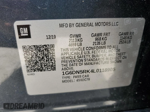 2020 Cadillac CT5 Premium Luxury z VIN 1G6DN5RK4L0118905, wystawiony jako Copart lot #48889445 z przebiegiem 72 376 mil mil oraz Szkoda całkowita • Salvage title. Historia ofert i sprzedaży dostępna na DreamBid. Obrazek 14.