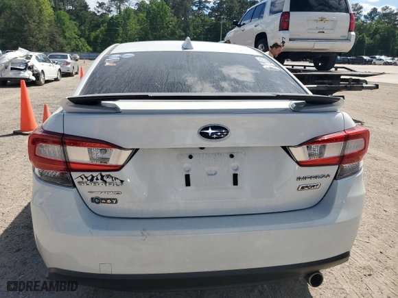 2022 Subaru Impreza Sport with VIN 4S3GKAM62N3604202, listed as a Copart auction lot 52829125 with 36,076 mi miles and Salvage Title. Bid and sale history available at carsss.com. Image 6.