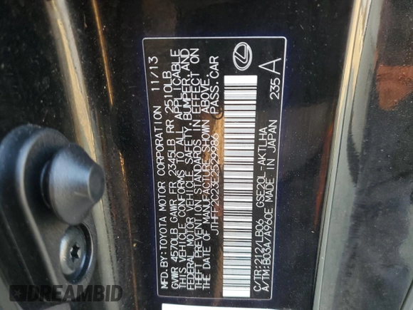 2014 Lexus IS 250 C z VIN JTHFF2C23E2529986, wystawiony jako Copart lot #75934524 z przebiegiem 66 574 mil mil oraz Szkoda całkowita • Salvage title. Historia ofert i sprzedaży dostępna na DreamBid. Obrazek 15.