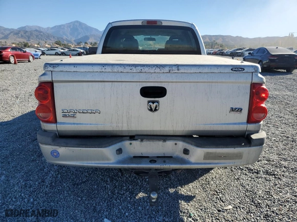 2006 Dodge Dakota SLT with VIN 1D7HE48N66S502543, listed as a Copart auction lot 80529864 with 96,027 mi miles and Salvage Title. Bid and sale history available at carsss.com. Image 6.