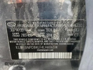 2020 Hyundai Elantra Value Edition z VIN 5NPD84LF4LH606314, wystawiony jako Copart lot #55727445 z przebiegiem 153 301 mil mil oraz Szkoda całkowita • Salvage title. Historia ofert i sprzedaży dostępna na DreamBid. Obrazek 12.
