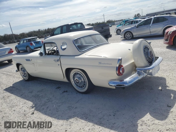 1956 Ford Thunderbird with VIN P6FH266640, listed as a Copart auction lot 76715884 with 12,494 mi miles and Salvage Title. Bid and sale history available at DreamBid. Image 2.