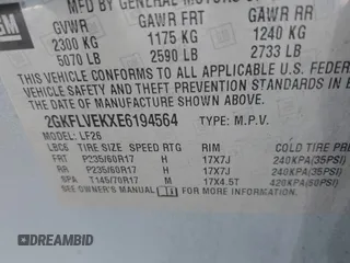 2014 GMC Terrain SLE with VIN 2GKFLVEKXE6194564, listed as a IAAI auction lot 41658337 with 109,773 mi miles and . Bid and sale history available at DreamBid. Image 9.