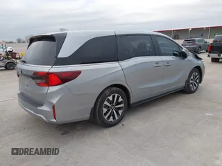 2025 Honda Odyssey EX-L with VIN 5FNRL6H60SB019825, listed as a IAAI auction lot 41295242 with 1,326 mi miles. Bid and sale history available at carsss.com. Image 4.