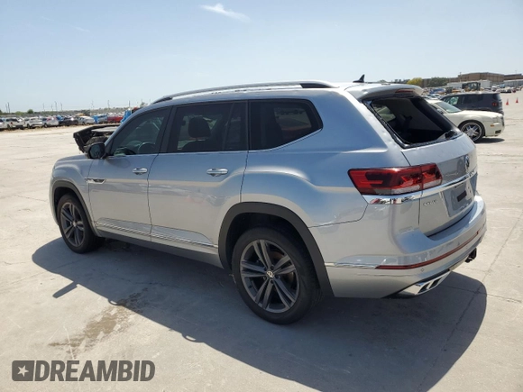 2022 Volkswagen Atlas 3.6L V6 SEL R-Line with VIN 1V2AR2CA2NC505987, listed as a Copart auction lot 61522024 with 57,703 mi miles and Salvage Title. Bid and sale history available at carsss.com. Image 2.