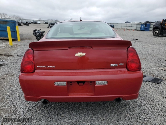 2007 Chevrolet Monte Carlo SS with VIN 2G1WL15C479310154, listed as a Copart auction lot 87208284 with 0 mi miles and Salvage Title. Bid and sale history available at carsss.com. Image 6.