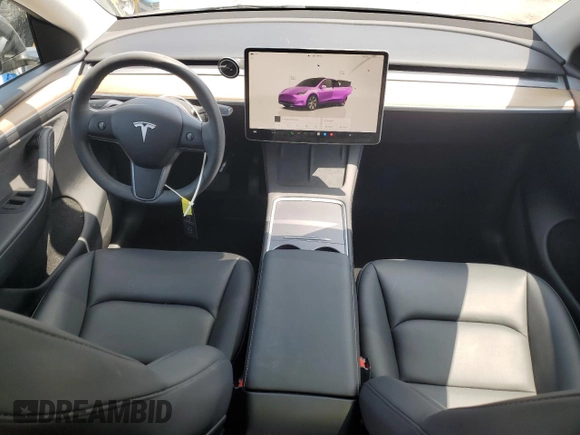 2024 Tesla Model Y Long Range with VIN 7SAYGDEE4RA228916, listed as a Copart auction lot 54921575 with 13,607 mi miles and Salvage title. Bid and sale history available at DreamBid. Image 8.