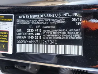 2018 Mercedes-Benz C 43 AMG with VIN 55SWF6EB9JU267340, listed as a Copart auction lot 55448435 with 80,303 mi miles and Clean Title. Bid and sale history available at carsss.com. Image 12.