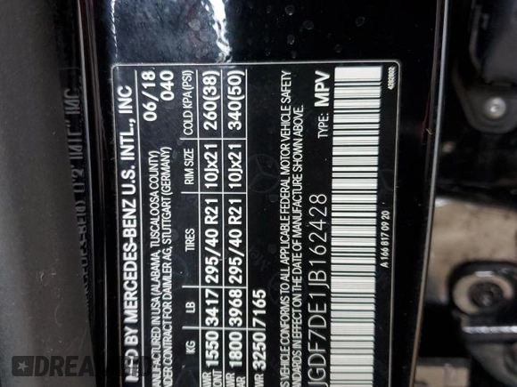 2018 Mercedes-Benz GLS 550 с VIN 4JGDF7DE1JB162428, выставлен на аукционе Copart как лот 52575095 с пробегом 81 205 миль миль и Списание • Salvage title. История ставок и продаж доступна на DreamBid. Изображение 14.