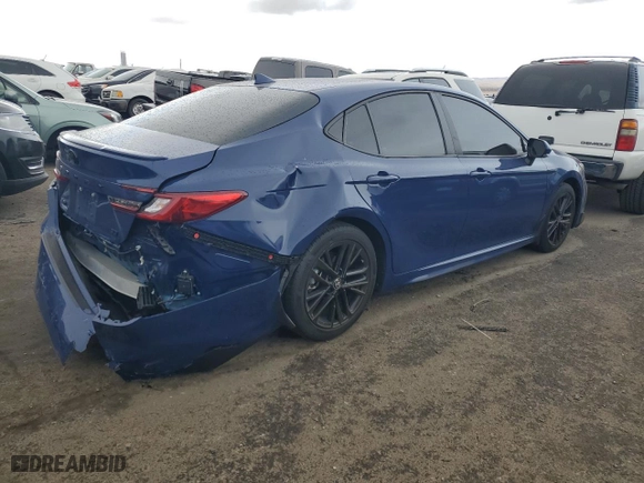 2025 Toyota Camry LE with VIN 4T1DAACK5SU003145, listed as a Copart auction lot 43079735 with 437 mi miles and Salvage Title. Bid and sale history available at carsss.com. Image 3.