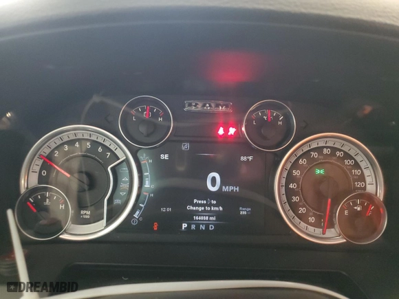 2013 Ram 1500 Sport with VIN 1C6RR7HT6DS713605, listed as a Copart auction lot 57573934 with 164,038 mi miles and Salvage Title. Bid and sale history available at carsss.com. Image 9.