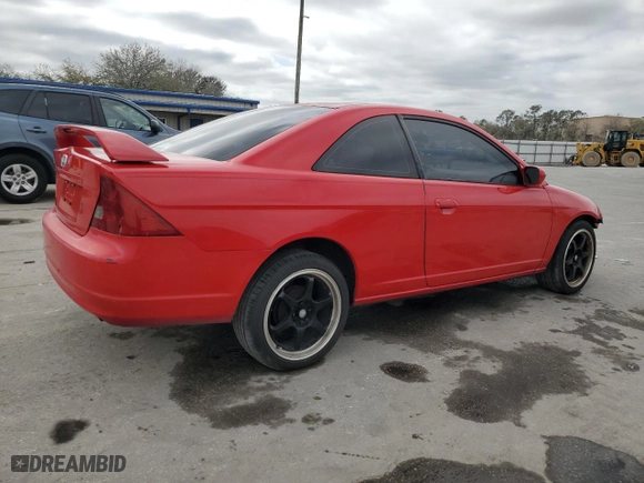 2003 Honda Civic EX with VIN 1HGEM22953L031993, listed as a Copart auction lot 45416955 with 262,482 mi miles and Salvage Title. Bid and sale history available at carsss.com. Image 3.