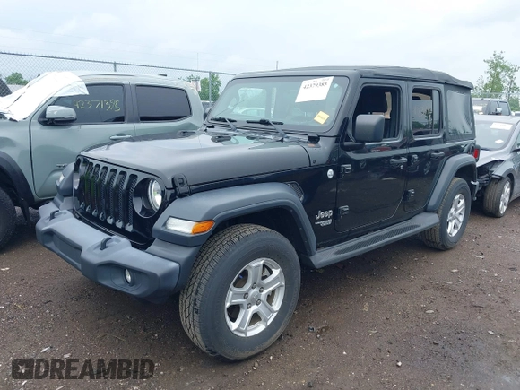 2018 Jeep Wrangler Unlimited Sport S with VIN 1C4HJXDG3JW150232, listed as a IAAI auction lot 42379385 with 60,679 mi miles and . Bid and sale history available at DreamBid. Image 17.