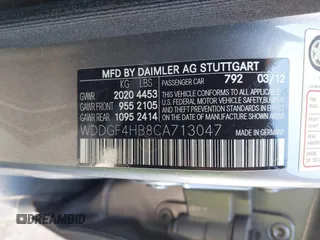 2012 Mercedes-Benz C-Class C 250 Sport with VIN WDDGF4HB8CA713047, listed as a IAAI auction lot 41830035 with 95,806 mi miles. Bid and sale history available at carsss.com. Image 9.