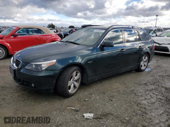 2007 BMW 5 Series 530xi with VIN WBANN73587CN03854, listed as a Copart auction lot 84946824 with 131,088 mi miles and Salvage title. Bid and sale history available at DreamBid. Image 1.
