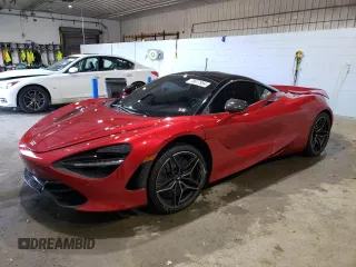 2019 McLaren 720S with VIN SBM14DCA4KW003494, listed as a Copart auction lot 78677954 with 23,683 mi miles and Salvage Title. Bid and sale history available at DreamBid. Image 1.