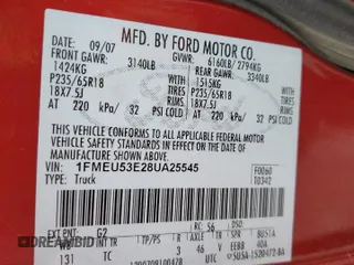 2008 Ford Explorer Sport Trac Limited with VIN 1FMEU53E28UA25545, listed as a Copart auction lot 83031384 with 189,272 mi miles and Clean title. Bid and sale history available at DreamBid. Image 12.