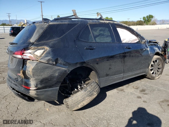 2024 Chevrolet Equinox RS with VIN 3GNAXMEG9RL114096, listed as a Copart auction lot 46322925 with 24,555 mi miles and Salvage Title. Bid and sale history available at carsss.com. Image 3.