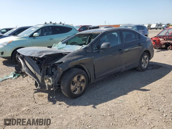2013 Honda Civic LX with VIN 2HGFB2F50DH595485, listed as a Copart auction lot 52156955 with Not Provided miles and Salvage Title. Bid and sale history available at DreamBid. Image 1.