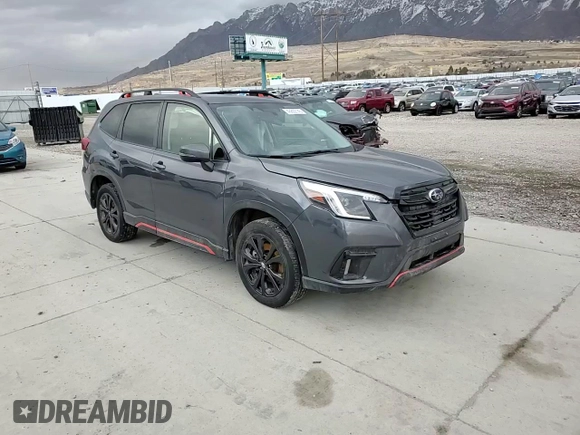 2022 Subaru Forester Sport with VIN JF2SKAJC1NH493425, listed as a Copart auction lot 43802145 with 112,905 mi miles and Salvage Title. Bid and sale history available at carsss.com. Image 12.