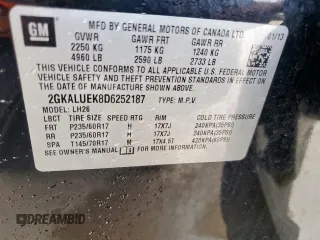2013 GMC Terrain SLT with VIN 2GKALUEK8D6252187, listed as a Copart auction lot 62736125 with 175,445 mi miles and Clean title. Bid and sale history available at DreamBid. Image 13.