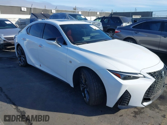 2023 Lexus IS with VIN JTHGZ1B20P5062521, listed as a IAAI auction lot 41536230 with 15,532 mi miles. Bid and sale history available at carsss.com. Image 1.