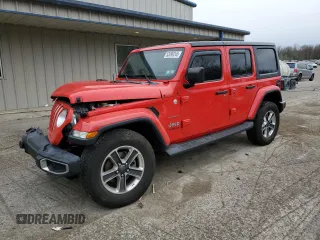 2018 Jeep Wrangler Unlimited Sahara with VIN 1C4HJXEG0JW208084, listed as a Copart auction lot 53099245 with 48,303 mi miles and Salvage Title. Bid and sale history available at carsss.com. Image 1.