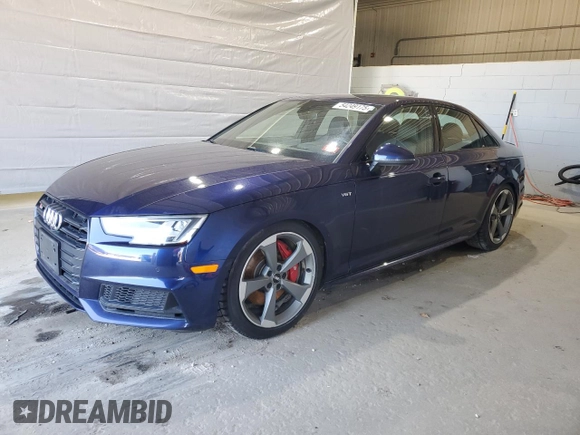 2018 Audi S4 Prestige z VIN WAUC4BF47JA136772, wystawiony jako Copart lot #54249175 z przebiegiem 87 419 mil mil oraz Tytuł czysty. Historia ofert i sprzedaży dostępna na DreamBid. Obrazek 1.
