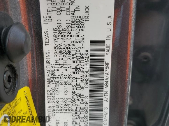 2014 Toyota Tacoma PreRunner z VIN 5TFJU4GN2EX054013, wystawiony jako Copart lot #56953795 z przebiegiem 183 484 mil mil oraz Szkoda całkowita • Salvage title. Historia ofert i sprzedaży dostępna na DreamBid. Obrazek 12.