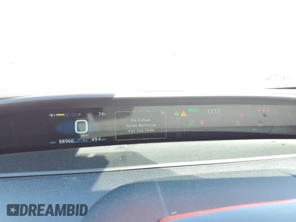 2021 Toyota Prius LE with VIN JTDKAMFP8M3179507, listed as a Copart auction lot 52571255 with 88,966 mi miles and Salvage Title. Bid and sale history available at DreamBid. Image 9.