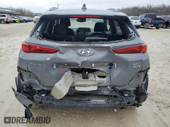 2021 Hyundai Kona Night Edition with VIN KM8K6CA54MU686606, listed as a Copart auction lot 41021354 with 17,769 mi miles and Salvage Title. Bid and sale history available at DreamBid. Image 6.
