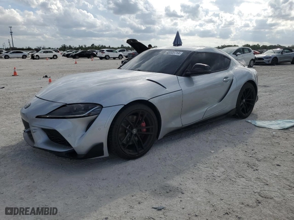 2021 Toyota GR Supra 3.0 with VIN WZ1DB0C06MW039090, listed as a Copart auction lot 45505714 with 0 mi miles. Bid and sale history available at carsss.com. Image 1.