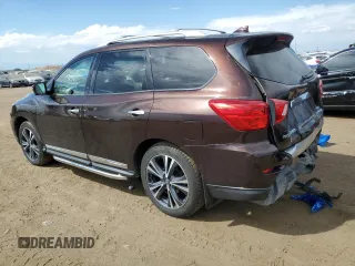 2020 Nissan Pathfinder Platinum with VIN 5N1DR2DM3LC629167, listed as a Copart auction lot 71132664 with 46,213 mi miles and Salvage Title. Bid and sale history available at carsss.com. Image 2.